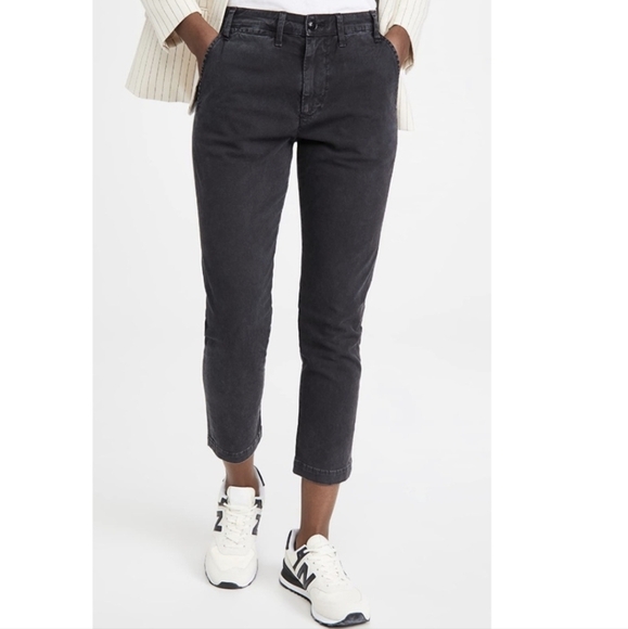 CITIZENS OF HUMANITY Brooke Chino Pants Mid Rise Ankle Washed Black - Picture 3 of 12